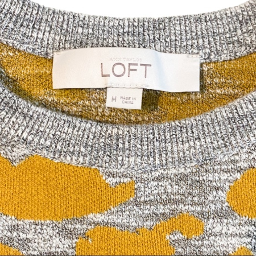 Loft space dye contrast print pullover sweater m - Picture 4 of 6